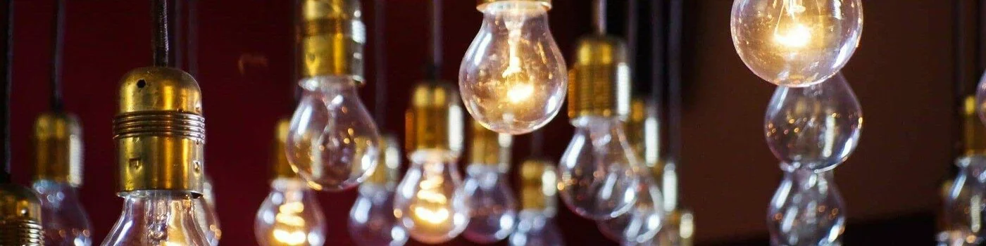 Light bulbs hanging from ceiling