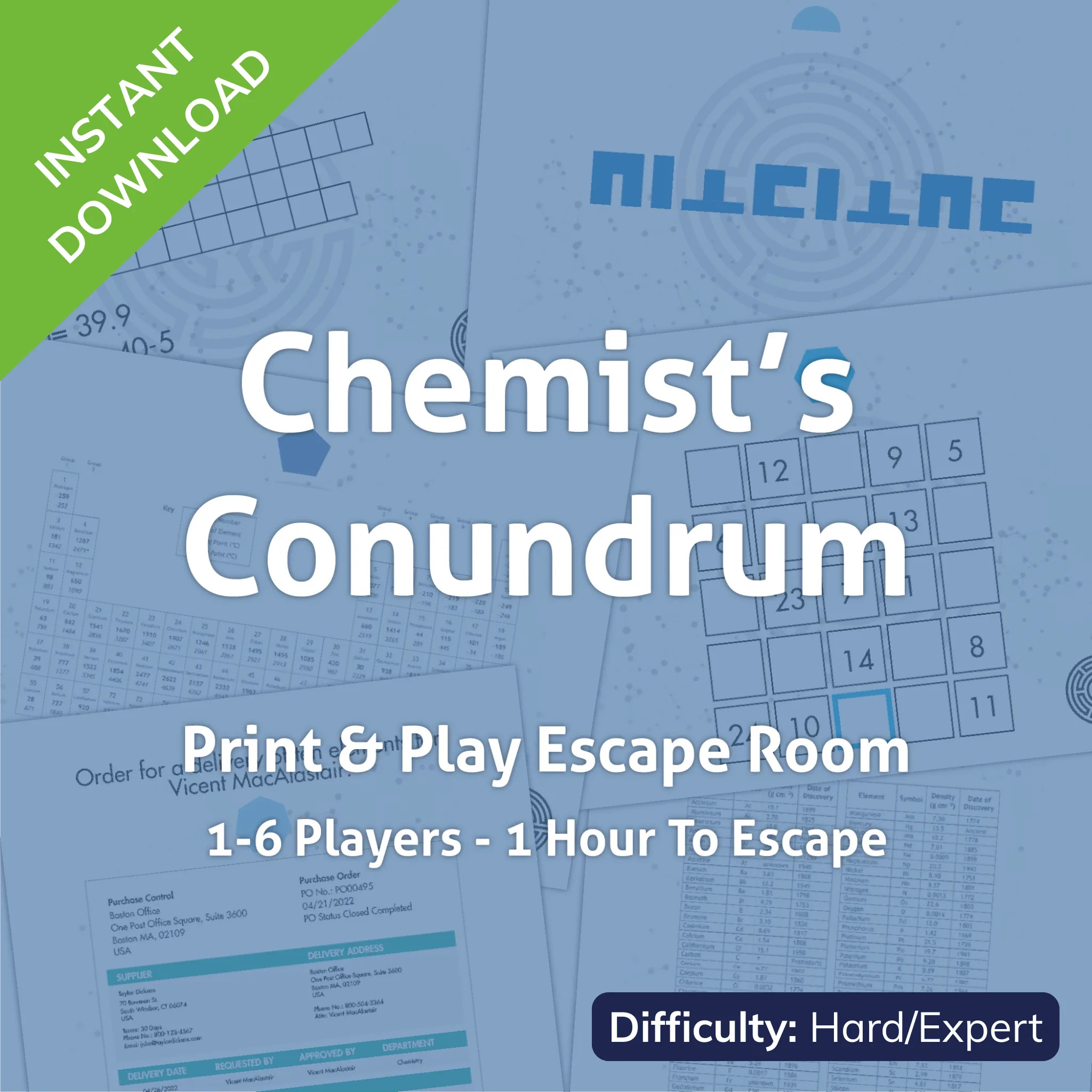 Printable Escape Room | The Chemist's Conundrum