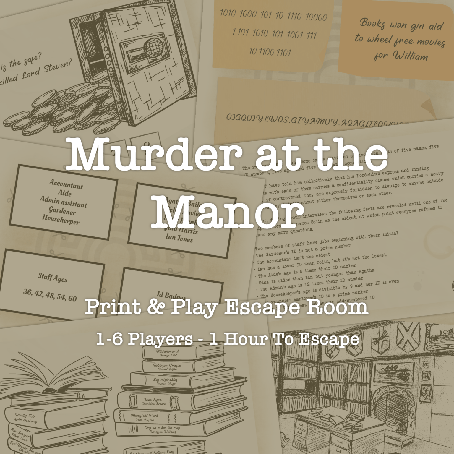 Printable Escape Room | Murder at the Manor - 50% OFF Pre-Order Offer ...